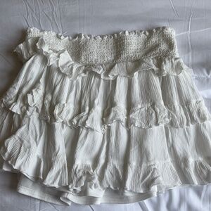 altr'd state ruffle white skirt